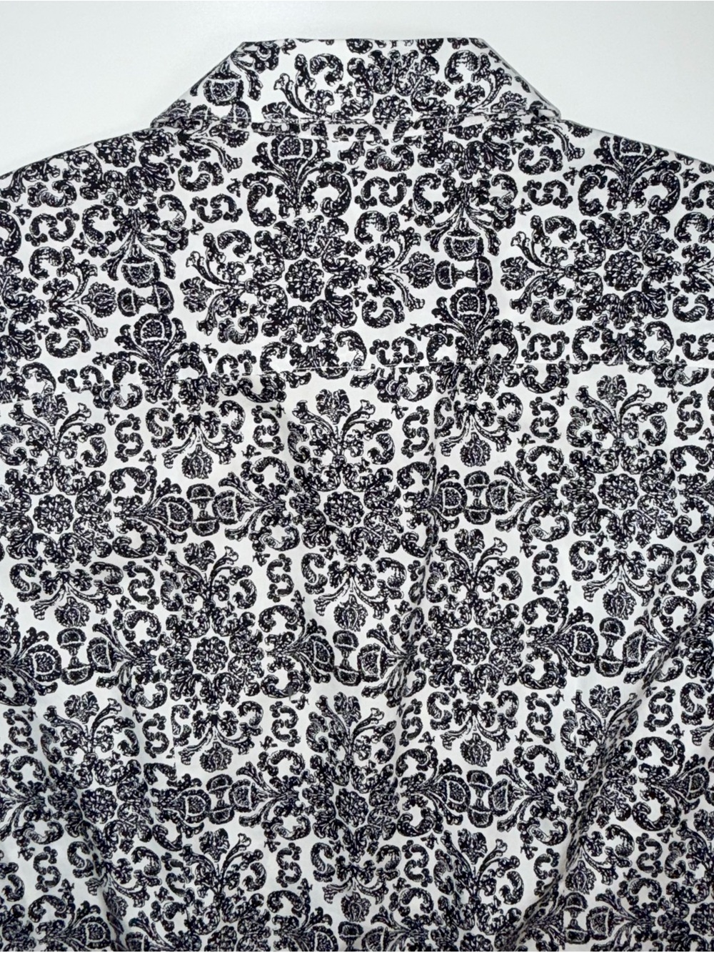 Chico's NO IRON Shirt Top Black White Button Up Long Sleeve Sz 2 L 12 NWT $85 - Picture 11 of 12
